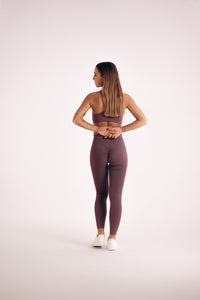 ESSENTIAL Mesh Waistband Leggings Mauve