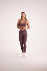 ESSENTIAL Mesh Waistband Leggings Mauve