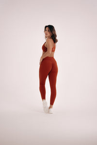 ESSENTIAL Mesh Waistband Leggings Orange